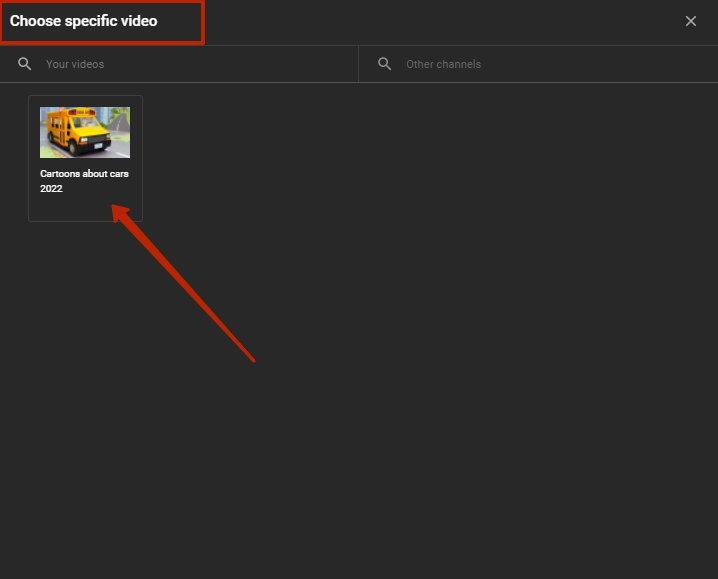 YouTube choose video for streaming