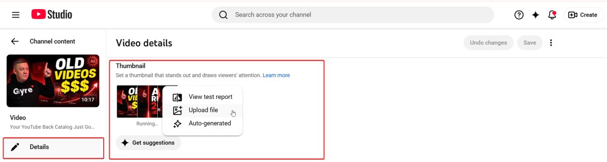 Change YouTube video thumbnail
