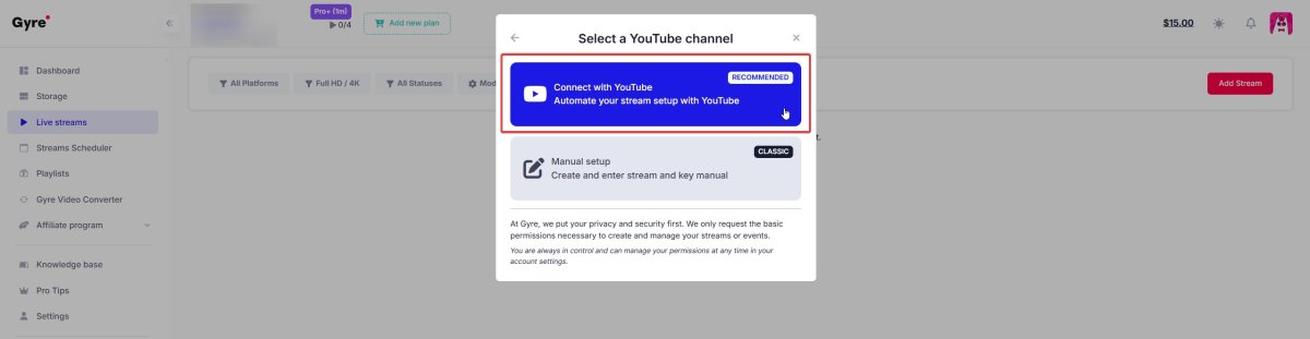API set up mode